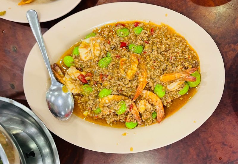 สะตอผัดกุ้งเต็มจาน